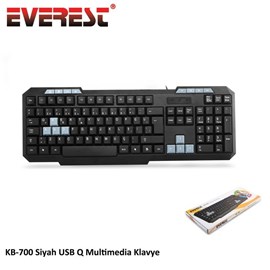 Everest KB-700 Siyah USB Q TR Multimedya Kablolu Klavye