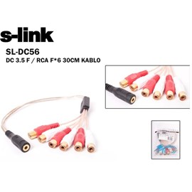 S-link SL-DC56 3.5 MM Stereo 6Lı Ses Çoklayıcı Kablo