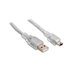 S-link SL-UK55 USB2.0 5m Şeffaf USB AM/Mini 5Pin Kablo