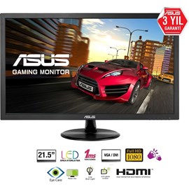 Asus VP228HE 21.5" 1920x1080 Vga/Hdmi 1Ms Vesa Speaker Gaming Siyah Led Monitör