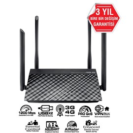 ASUS RT-AC1200 300+867Mbps 4 Port Vpn 4 x Dış Anten Router 3G Destekli GBit Wireless/Router