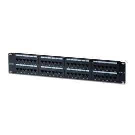 Digitus DN-91648U 19 Inch CAT 6 UTP Patch Panel, Zırhsız, 48 port RJ45, 8P8C, LSA, 2U Siyah