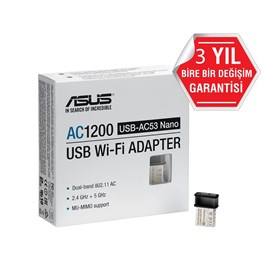 ASUS USB-AC53 Nano AC1200 Çift Bant USB Wireless Adaptör
