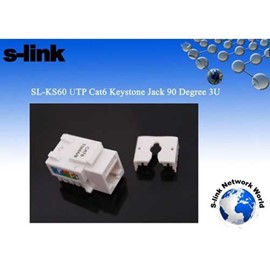 S-Link  SL-KS60 UTP CAT6 90 Derece 3U  Keystone Jack