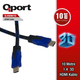 QPORT Q-HDMI10 10MT Altın Uçlu HDMI Kablo