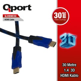 QPORT Q-HDMI30 30MT Ver 1.4 Altın Uçlu HDMI Kablo