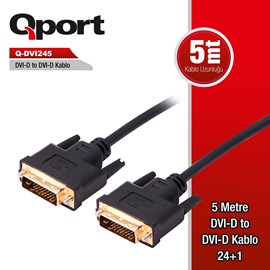 QPort Q-DVI245 DVI-D 24+1 5 Metre Görüntü Kablosu