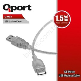 QPORT Q-UZ1 2.0 1.5Mt  USB Uzatma Kablosu