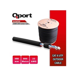 Qport Q-CATO2 23AWG CAT6 500mt Outdoor Kablo