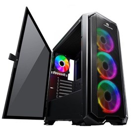 GAMEBOOSTER GB-G2112B USB3.0 Ring ARGB Halo fan Mesh Panel RGB Strip MidTower Gaming Kasa (PSU Yok)