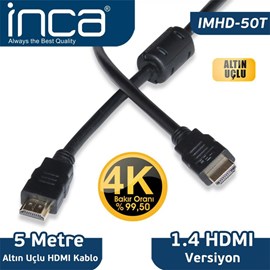 Inca IMHD-50T 5 Metre 3D Altın Uçlu Hdmı Kablo 