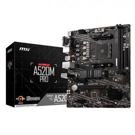 MSI A520M PRO Amd A520 Soket AM4 DDR4 4600 MHz OC M2 Anakart