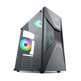 PowerBoost VK-G3621C USB 3.0 ATX, Mesh panel, Fixed Rainbow Fan x3, Siyah Kasa (PSU Yok)