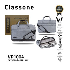 Classone Ravenna Serisi VP1004 13-14 inch  El Çantası-Gri