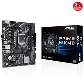 Asus Prime H510M-D Intel LGA1200 DDR4 3200MHz Vga/Hdmi M2 microATX Anakart