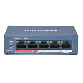 Hikvision DS-3E0105P-E/M(B) 4 Port Yönetilemez PoE Switch