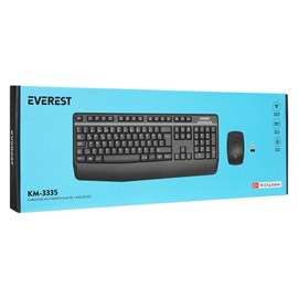 Everest KM-3335 Siyah Kablosuz Türkçe Q Klavye Mouse Set
