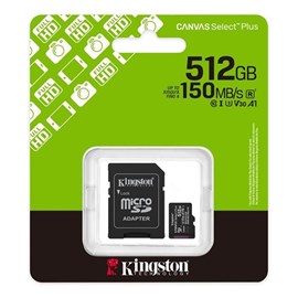 KINGSTON Canvas Select Plus 512GB MicroSD Class 10 UHS-I U1/U3 SDCS3/512GB Hafıza Kartı