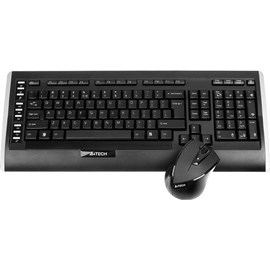 A4 TECH 9300F (Q) Kablosuz Usb Siyah Lux Multimedya Klavye - Mouse Set