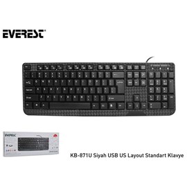 Everest KB-871U USB Türkçe Q Standart Kablolu Siyah Klavye