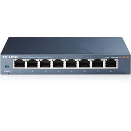 TP-Link TL-SG108 8 Port 10/100/1000 Gigabit Desktop Yönetilemez Switch (Siyah Çelik Kasalı)