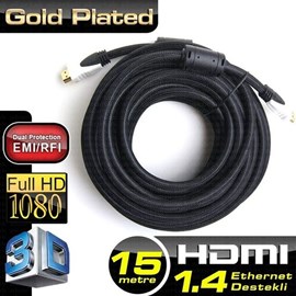 Dark DK-HD-CV14L1500 HDMI kablo 15M v1.4,Dual Molding Altın Uç 4K / 3D, Ağ Destekli, Kılıflı Görüntü Kablosu