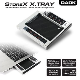 Dark 2.5 DK-AC-DSOSD9 NTB DVD Yuva Monte SATA/SSD 9,5 mm Harddisk Kutusu