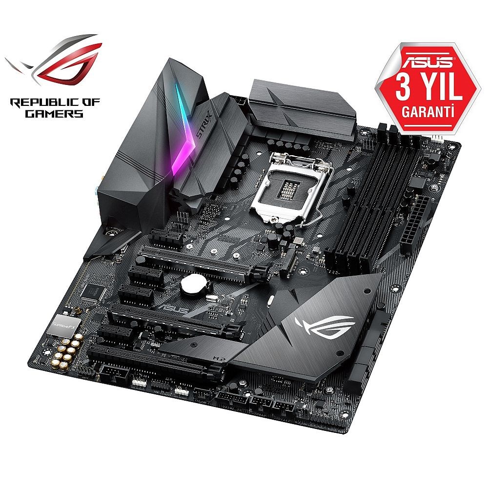 ASUS ROG STRIX Z370 F Gaming Intel Z370 Soket 1151P8 DDR4 4000MHz OC DP HDMI DV USB3.1 ATX Anakart