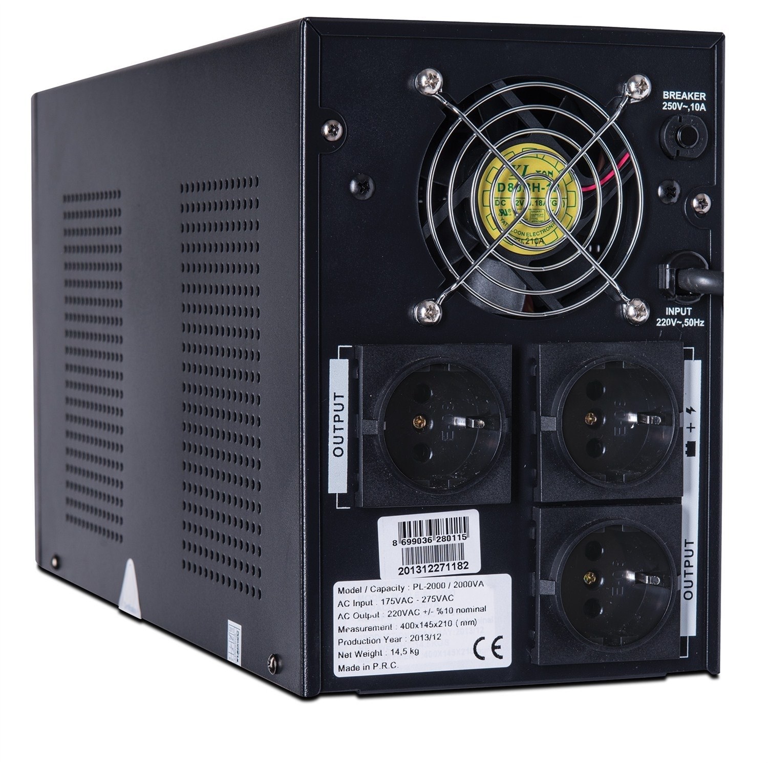 Powerful PL-2000 2000VA Line Interactive 5-12 DK 2x9AH Akülü UPS