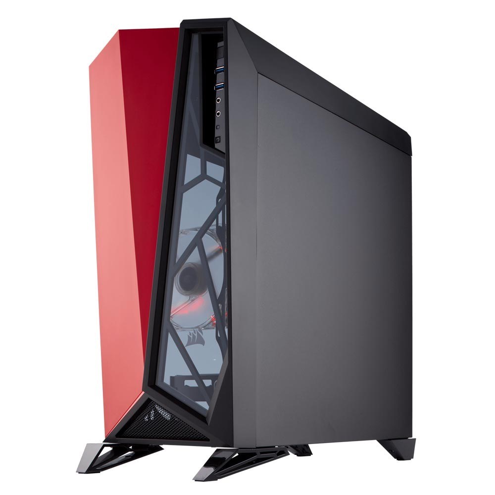 corsair carbide serisi spec omega psu yok siyah kirmizi temperli mid tower gaming kasa cc 9011120 ww