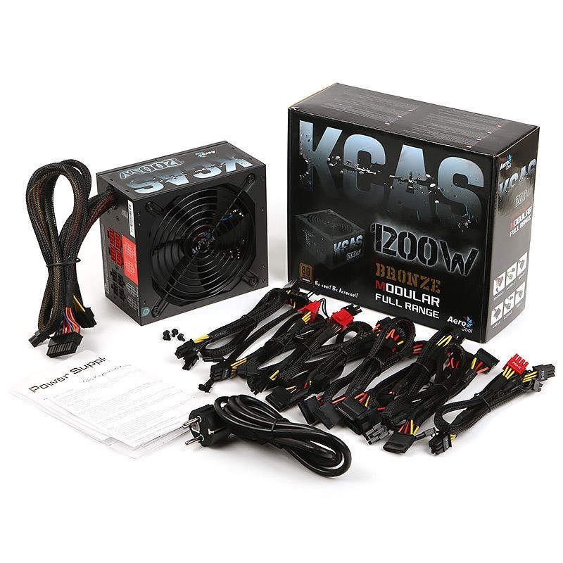 Aerocool KCAS 1200W 80+ BRONZE 14CM Fan (AE-KCAS1200M) Güç Kaynağı