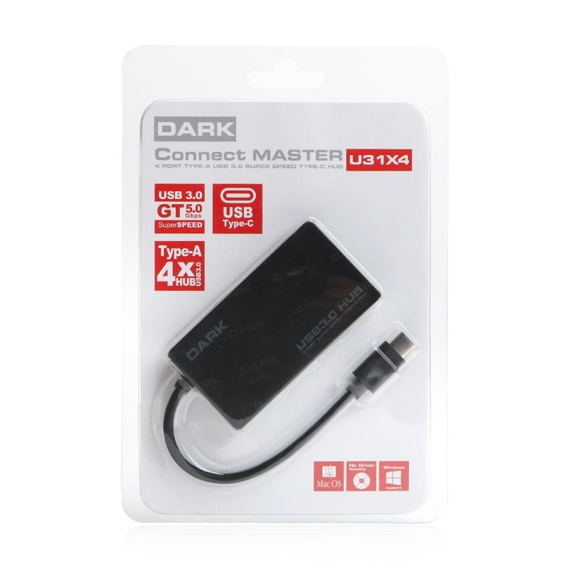 Dark Connect Master 4 Port USB Type-C HUB DK-AC-USB31X4