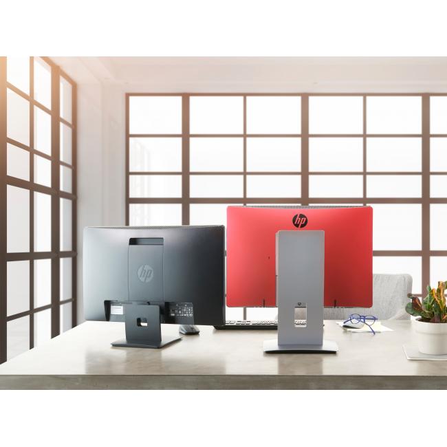 ProOne 400 AiO G2 with Cardinal Red back cover and HP 2015 Adjustable Height Stand, ProDisplay P232,