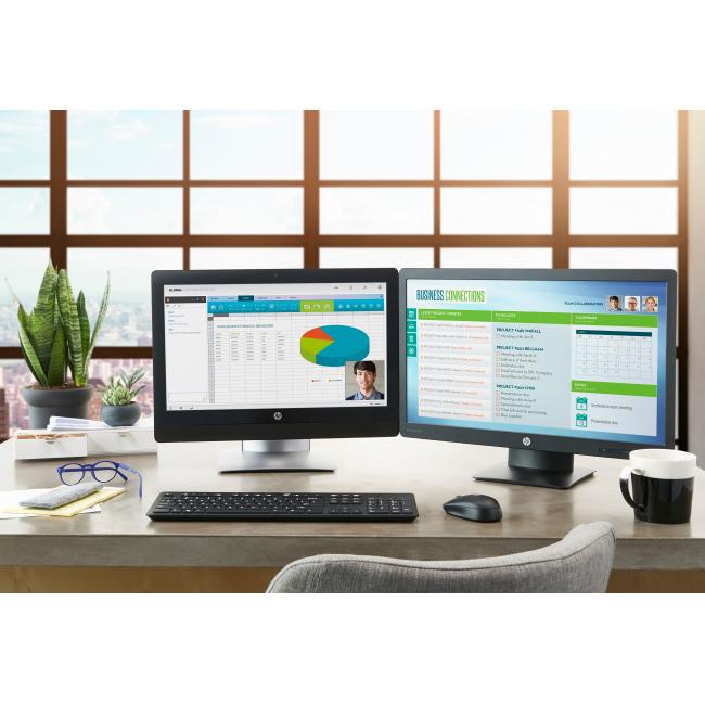 HP ProOne 400 AiO G2 with HP ProDisplay P222, Wireless keyboard and mouse