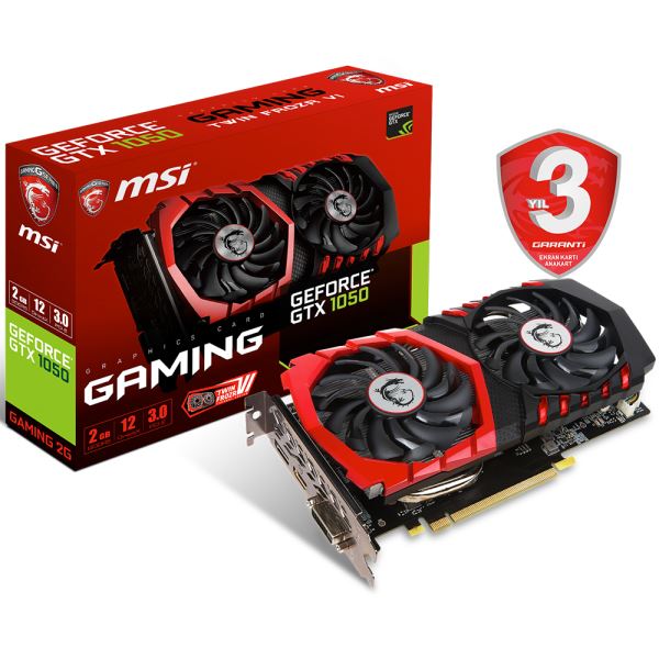 MSI GeForce GTX1050 GAMING 2G 2GB GDDR5 128Bit Nvidia DX12 Ekran Kartı
