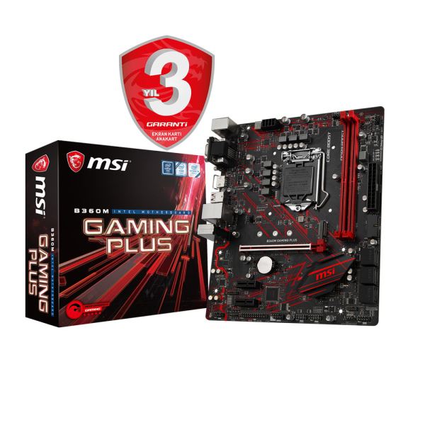 B360M GAMING PLUS Intel B360 Socket 8.Nesil 1151 DDR4 2666MHz USB3.1 Anakart