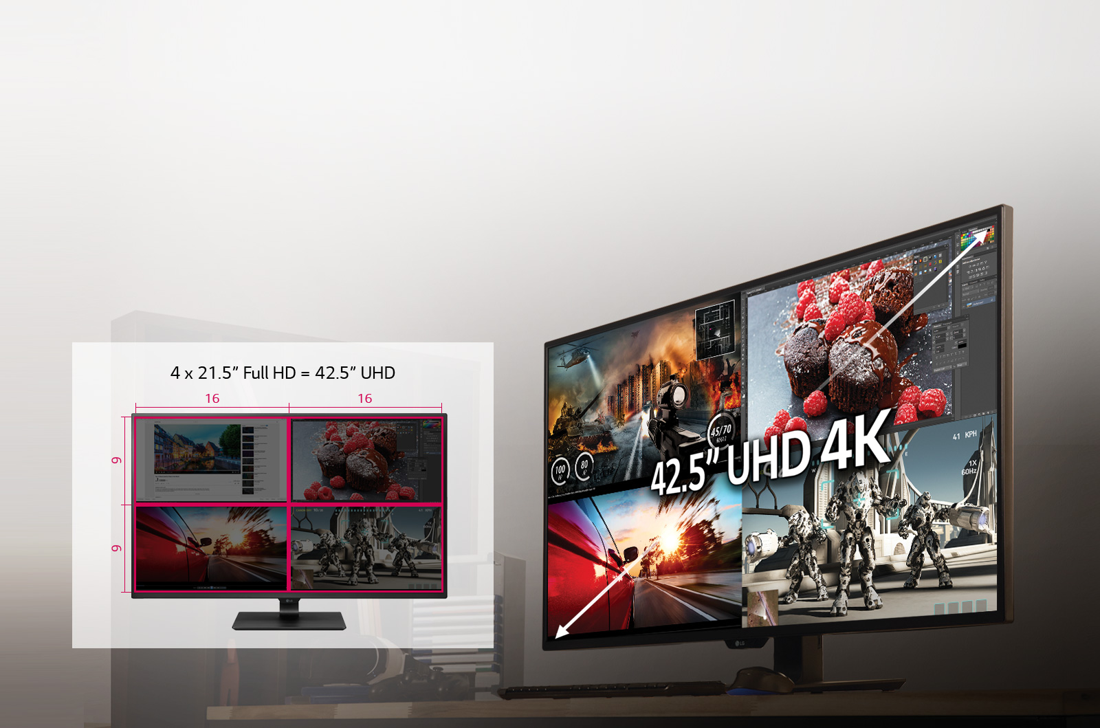 42.5” UHD 4K IPS Monitor
