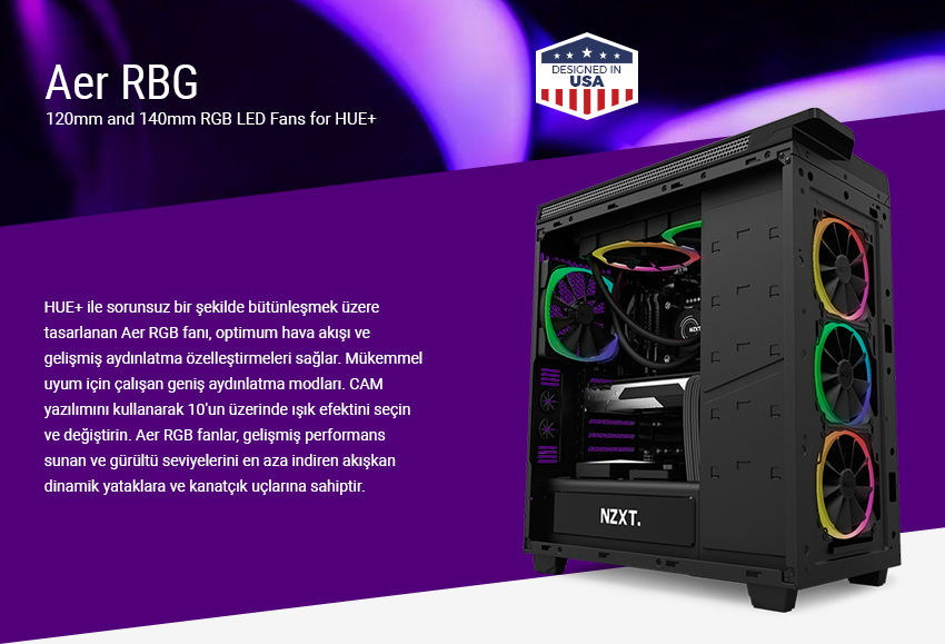 NZXT HF-28140-B1 RGB Ventilateur Boitier PC 140mm avec Quadrimedia