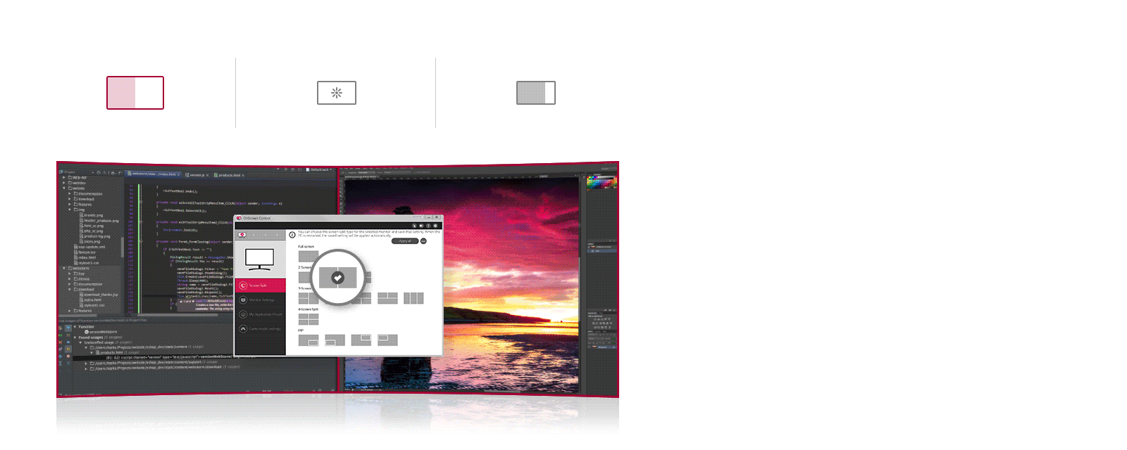 OnScreen Control:  Ekran Bölme | Monitör Ayarı ㅣ 5:9 Önizleme