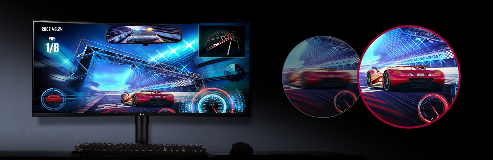 100 Hz ve 5 ms (GTG) içeren görüntü ile geleneksel görüntü karşılaştırması