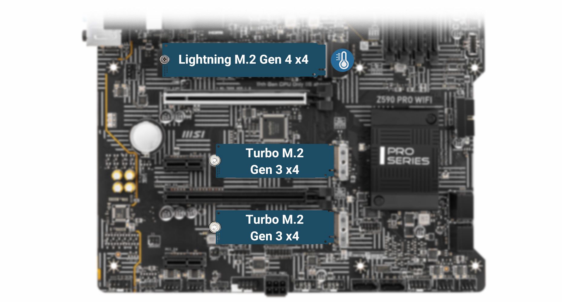 MSI Z590 PRO WIFI LIGHTNING GEN 4 M.2 WITH M.2 SHIELD FROZR