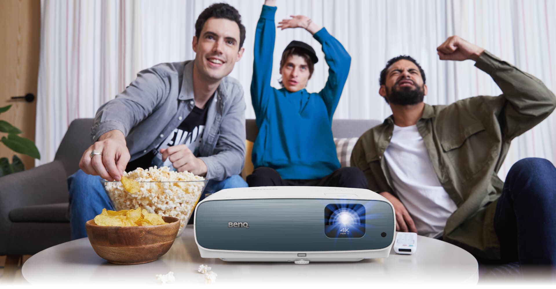 BenQ TK850i 4K home projector enables you to enjoy all authentic HDR scenes with vivid images anywhere even in your bright living room
