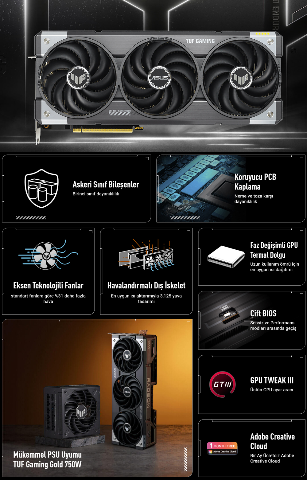 ASUS TUF Gaming Radeon™ RX 9070 OC Edition 16GB GDDR6