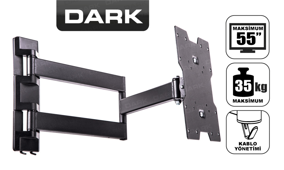 Dark DKACVT30 23 55 Hareketli ve Katlanabilir Duvar Tipi TV Askı Dark DKACVT30 23 55 Hareketli ve Katlanabilir Duvar Tipi TV Askı