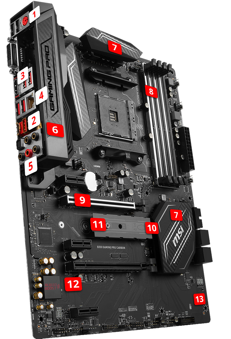 MSI B350 GAMING PRO CARBON overview