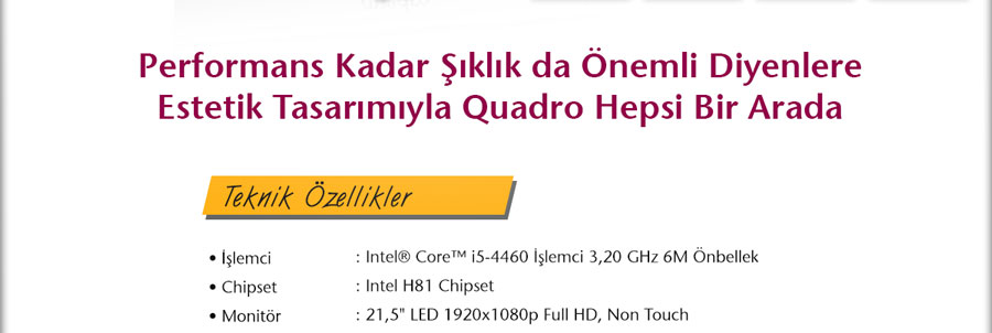 quadro, rapid, all inone pc, aio, aıo, tesla teknoloji